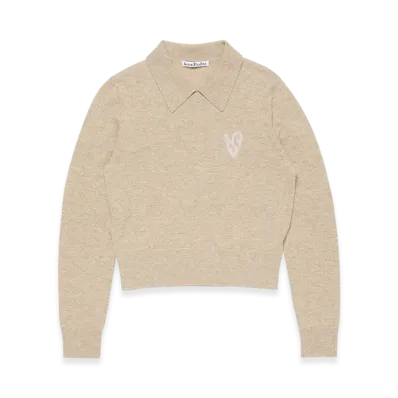 Acne Studios Yak Wool Polo Sweater "Oat Beige"