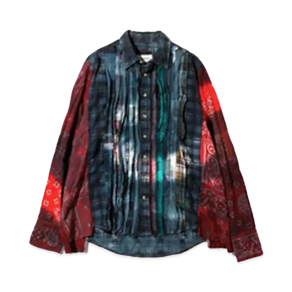 Needles x MIYAGIHIDETAKA Ribbon Wide Shirt / Tie Dye - Flannel + Bandana "Type 2"