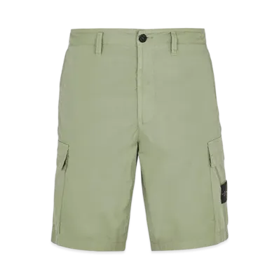 Stone Island L0803 Stretch Cotton Canvas Garment Dyed Cargo Bermuda Shorts - 23SS "Sage Green"