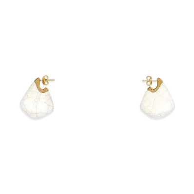 Bottega Veneta Women's Ceramic And Silver Small Finn Earrings "White"