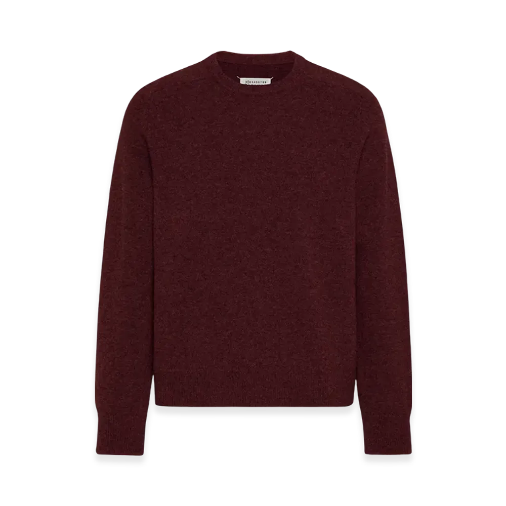 Maison Margiela Men's Washed Lambswool Sweater "Bordeaux"