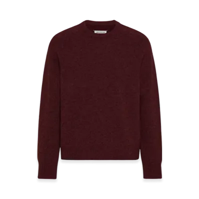 Maison Margiela Men's Washed Lambswool Sweater "Bordeaux"