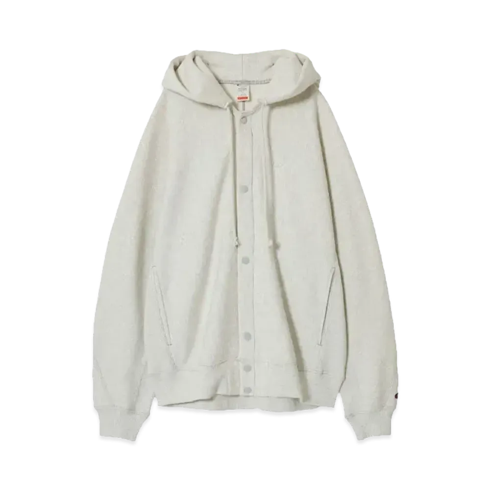 Champion x N.HOOLYWOOD Snap Hoodie Sweatshirt "Oatmeal"