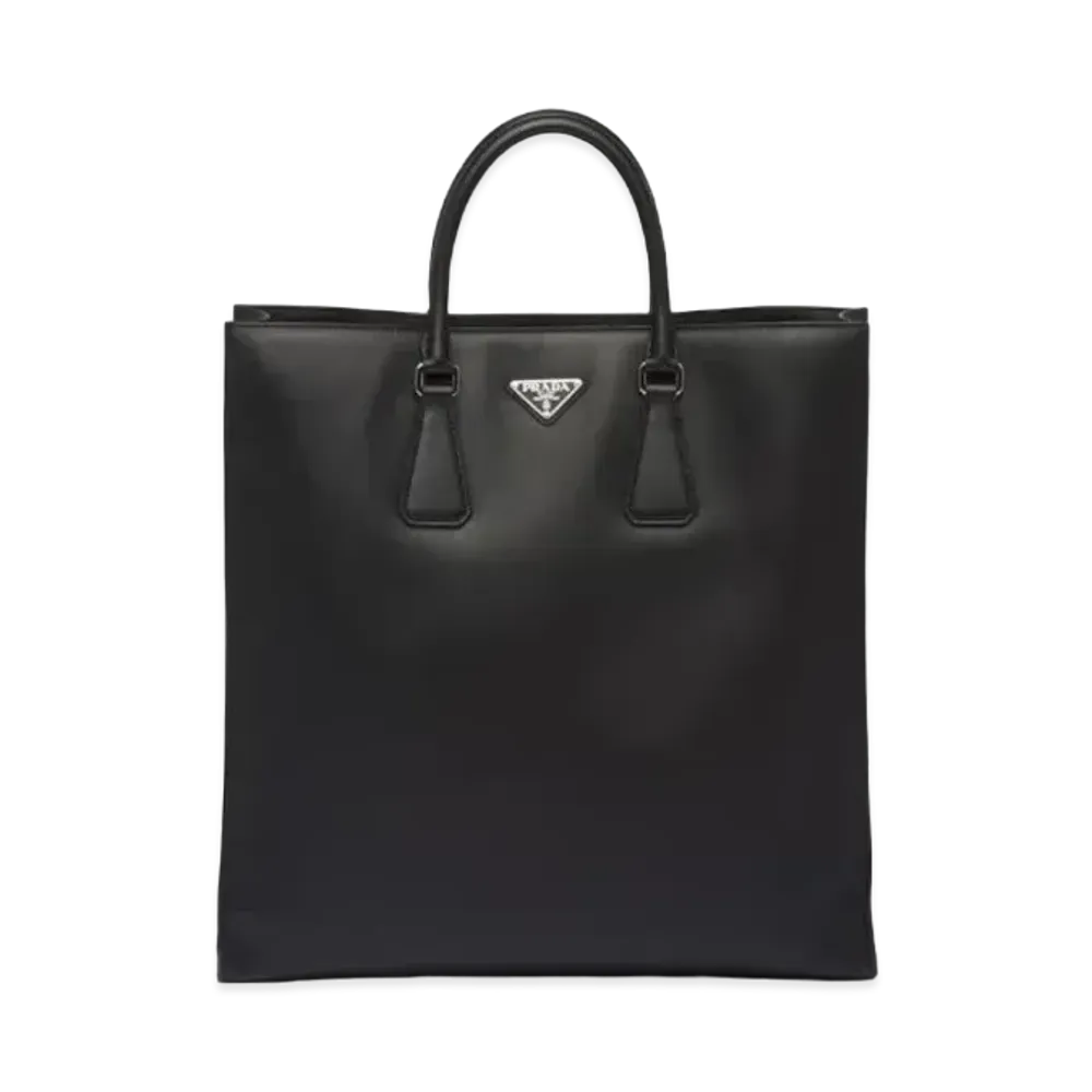 PRADA Leather Tote Bag With Shoulder Strap "Black"