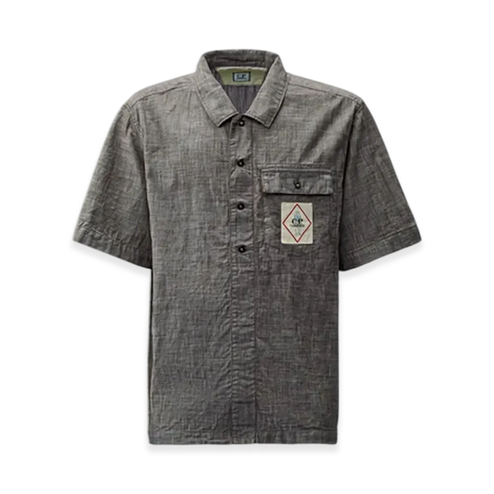 C.P. Company Chambray Short Sleeve Shirt "Denim Blue"