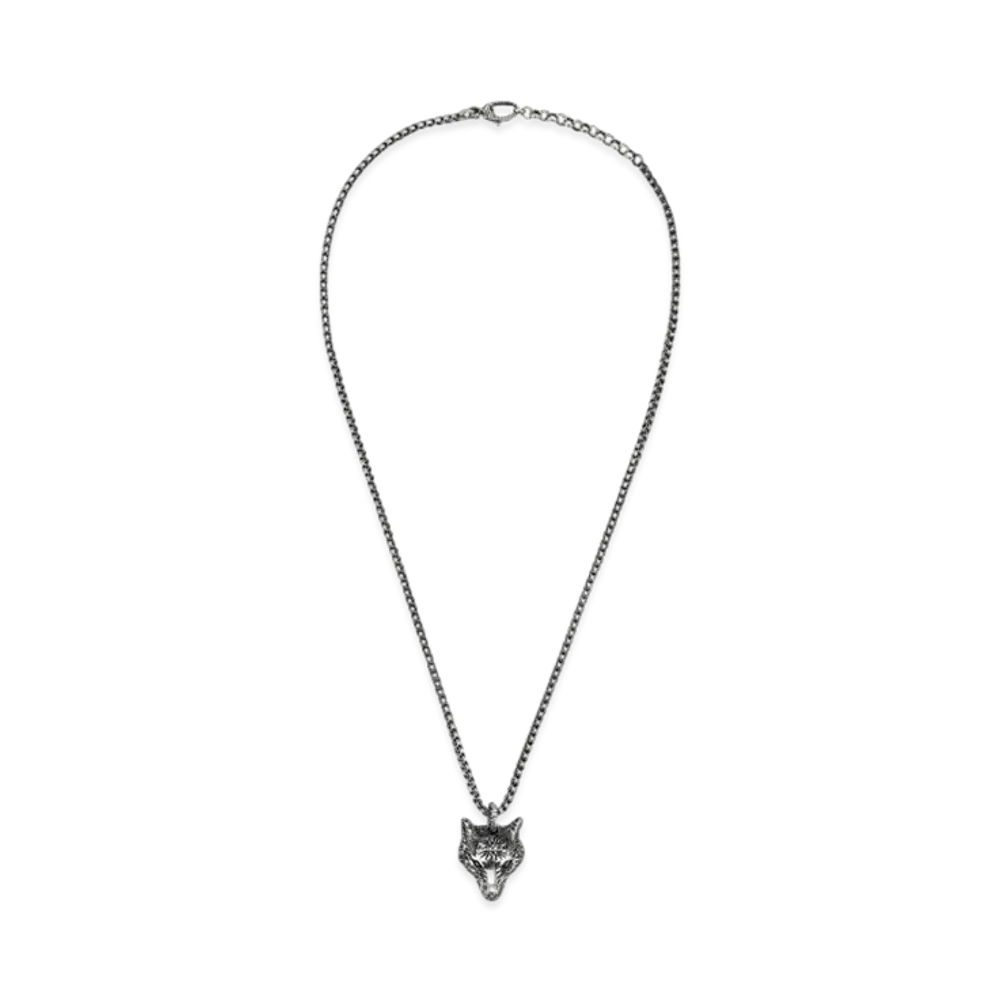 GUCCI Anger Forest Necklace Wolf Head "Siliver