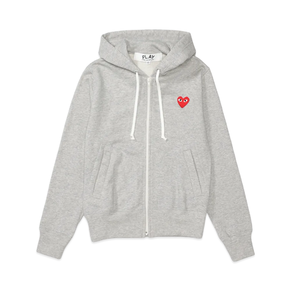 PLAY COMME des GARCONS Unisex Zip-Up Hoodie "Top Grey"