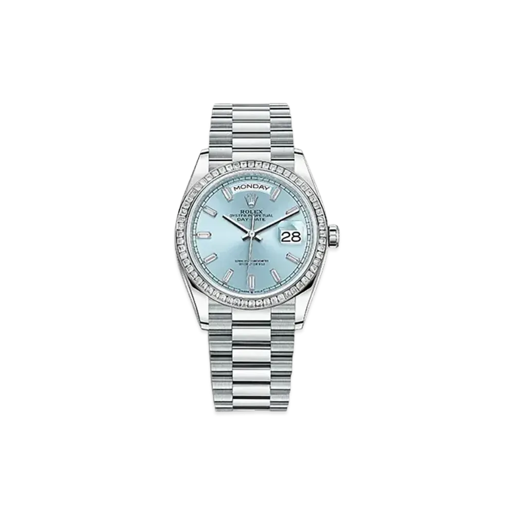 ROLEX Day-Date 36 Ice Blue Dial 128396TBR