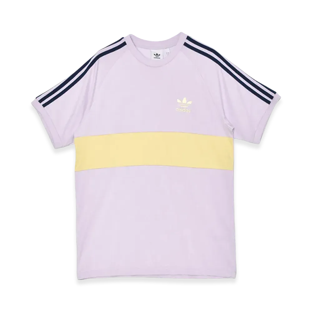 adidas 3-Stripes Panel Tee "Silver D/Powder Yellow"