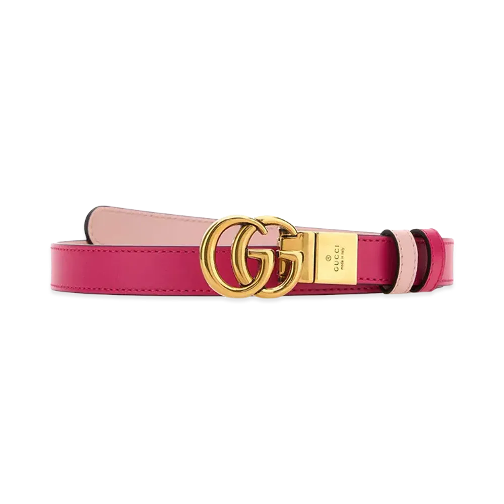 GUCCI Women's Leather GG Marmont Reversible Blend "Fuchsia"