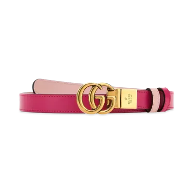 GUCCI Women's Leather GG Marmont Reversible Blend "Fuchsia"