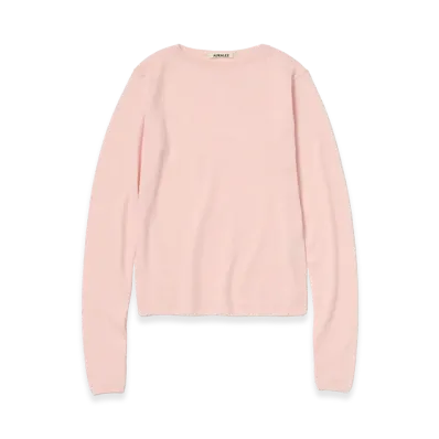 AURALEE Women's High Gauge Soft Cashmere Knit P/O "Light Pink"