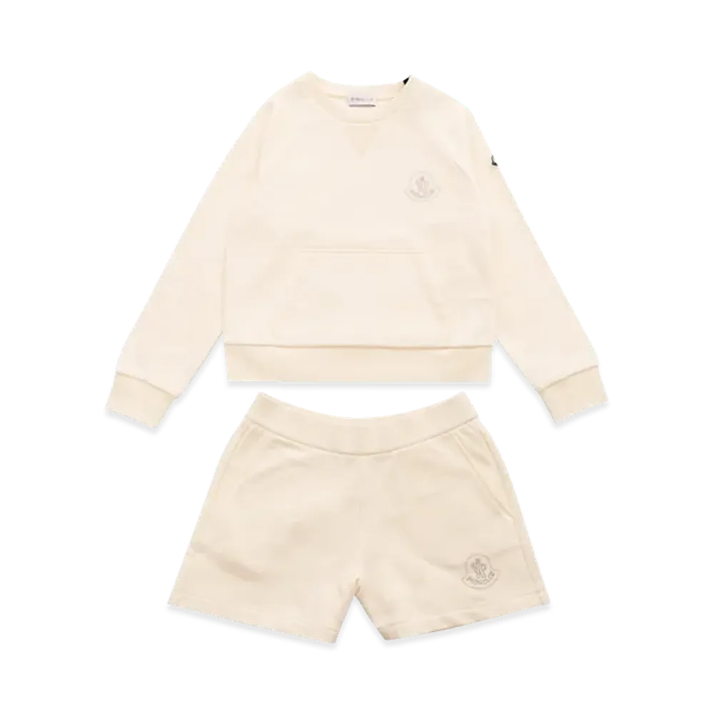 MONCLER Kids Sweatshirt And Shorts Set "Ivory White"