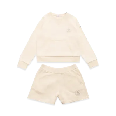 MONCLER Kids Sweatshirt And Shorts Set "Ivory White"