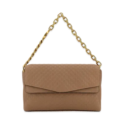 GUCCI Women's Biscuit Leather Medium Shoulder Bag "Camel"