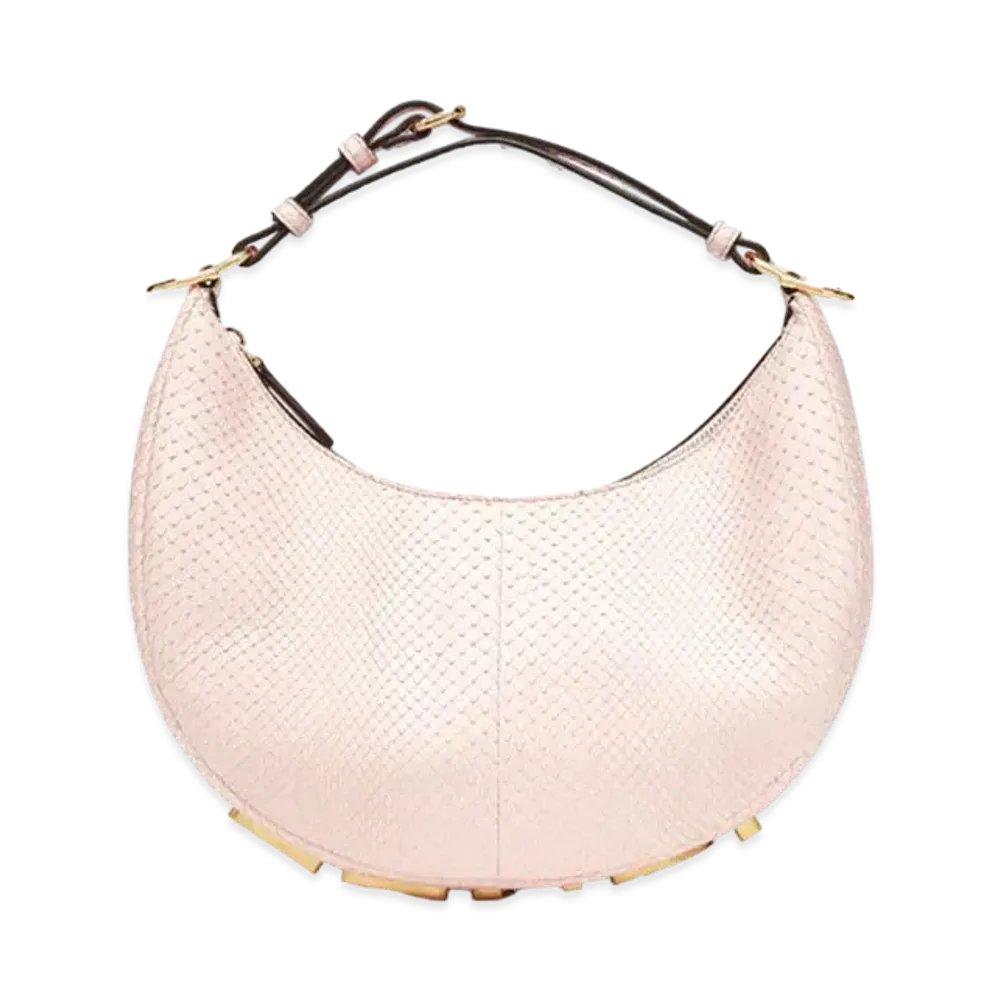 FENDI Fendigraphy Small Python Leather Bag "Pink"