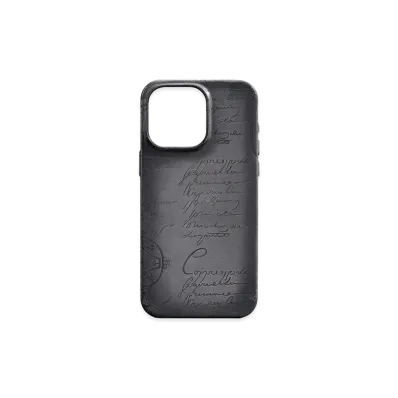 Berluti iPhone 16 Pro Max Case Venezia Calf Leather "Light Aluminio"