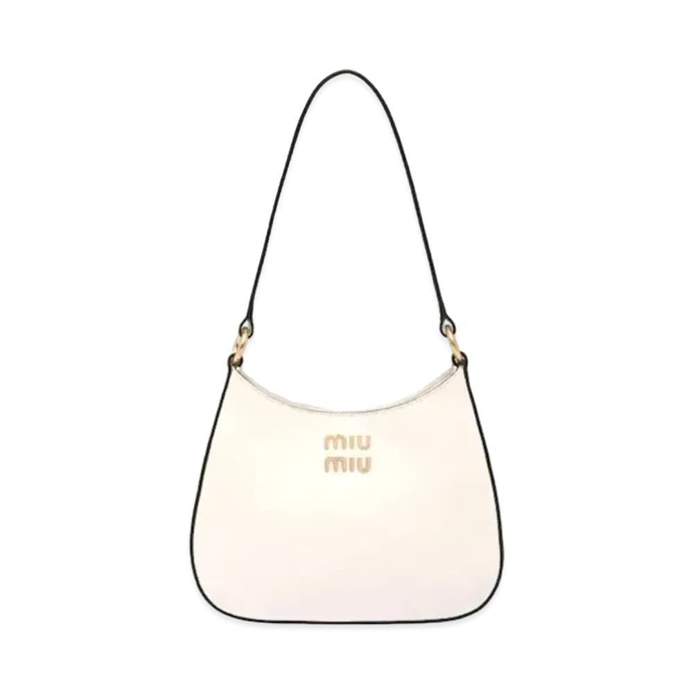 MIU MIU Madras Leather Shoulder Bag "White"