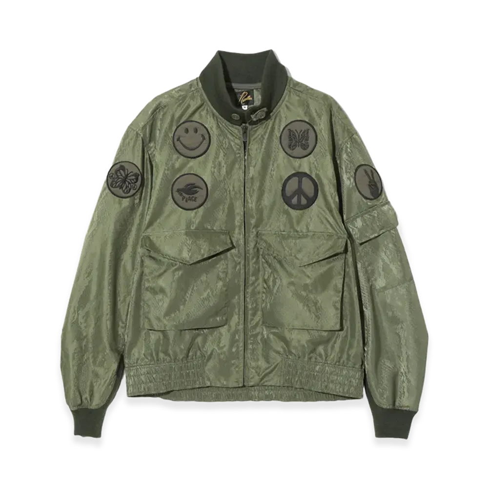 NEEDLES G8 Jacket Python Jacquard Sateen "Olive"