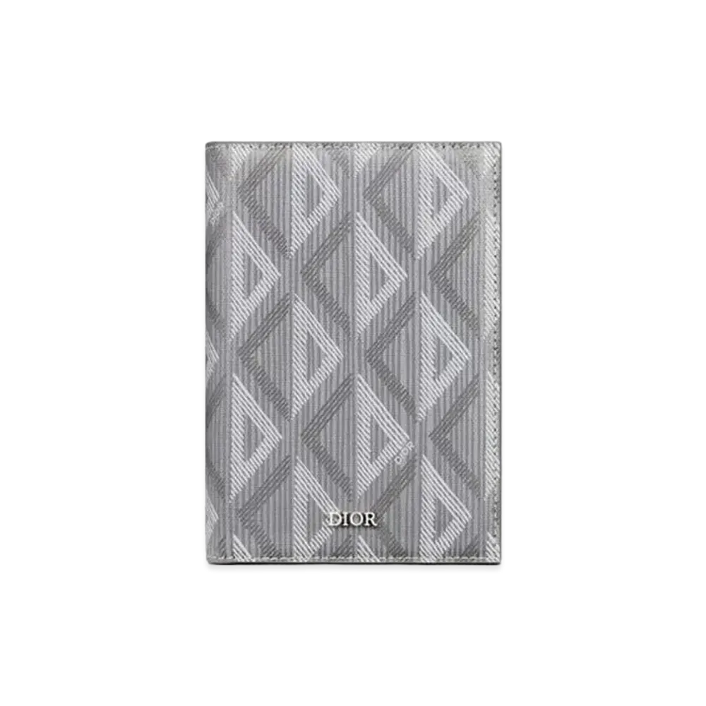 Dior Passport Cover CD Diamond Canvas "Gray"