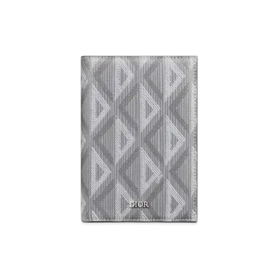 Dior Passport Cover CD Diamond Canvas "Gray"