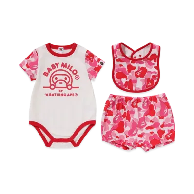 A BATHING APE ABC Camo Baby Milo Baby Gift Set "Pink"