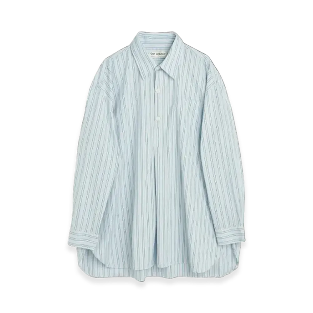 OUR LEGACY Popover Shirts "Sonic Blue Stripe"