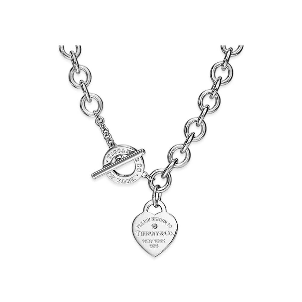 Tiffany & Co. Return to Tiffany Heart Tag Necklace "Silver/Diamond"