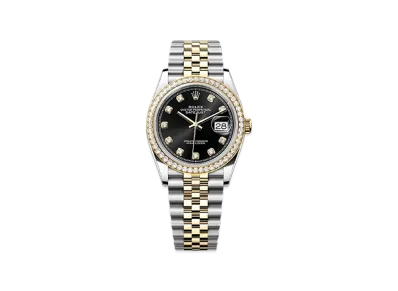 ROLEX Datejust 36mm Oystersteel & Yellow Gold Diamond 126283RBR "Bright Black"