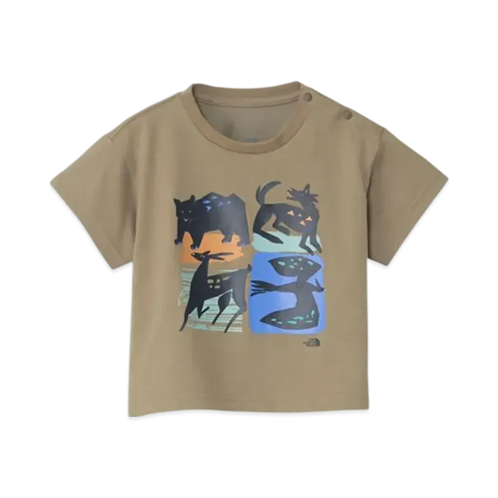 The North Face Baby Short Sleeve Animal Graphic Tee "Classic Khaki"