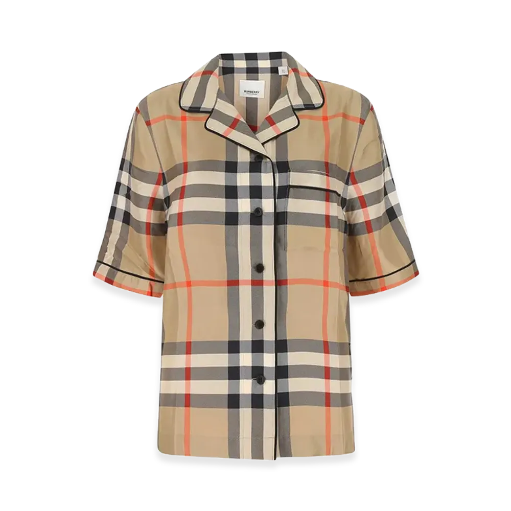 Burberry Women's Printed Satin Shirt "Checked"