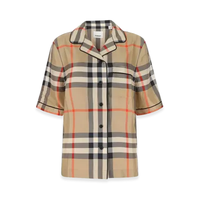 Burberry Women's Printed Satin Shirt "Checked"