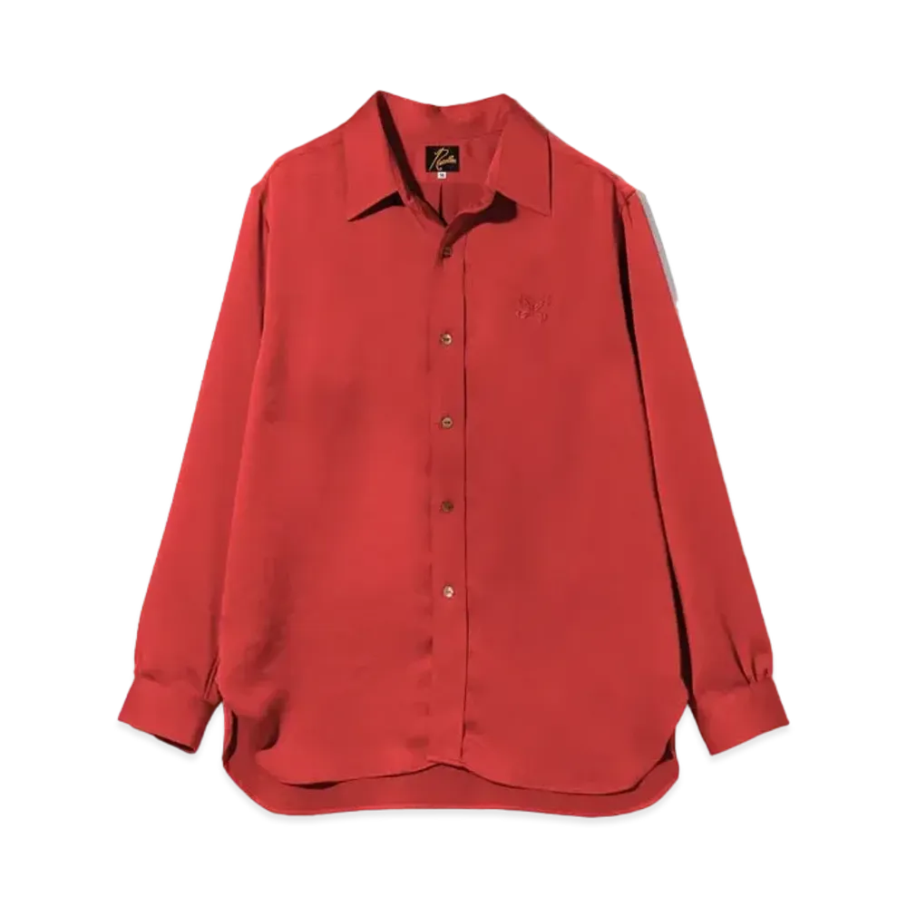 Needles for NEPENTHES Regular Collar Shirt - Poly Sateen "Red"