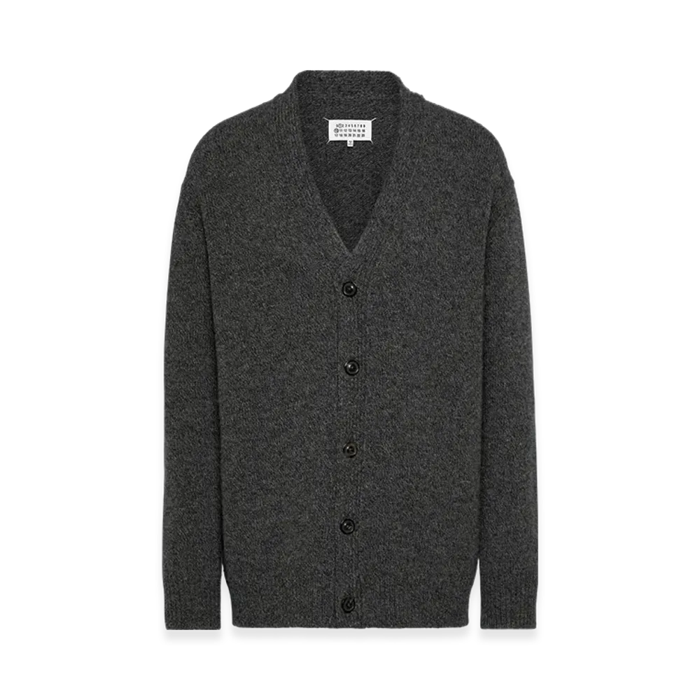 Maison Margiela Men's Shetland Wool Knit Cardigan "Dark Gray"