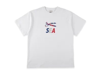 WIND AND SEA x DENHAM Camo Scissors Sulfur Tee "White"
