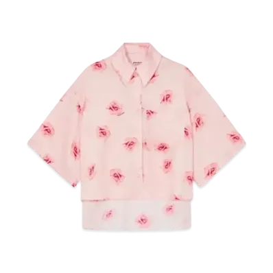 KENZO 'ROSE' Cropped Drop Shoulder Shirt "Faded Pink"
