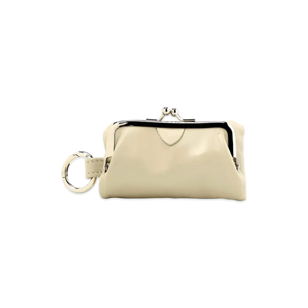 Y's Metal Ring Detail Mini Clasp Purse "Off White"