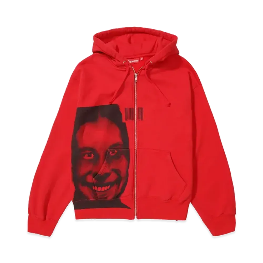 Supreme x Aphex Twin Zip Up Hooded Sweashirt "Red"