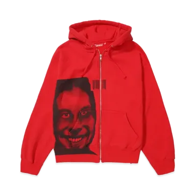Supreme x Aphex Twin Zip Up Hooded Sweashirt "Red"