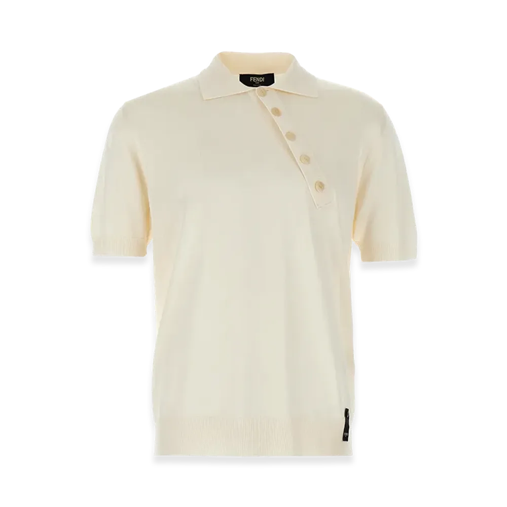 FENDI Viscose Polo Shirt "White"