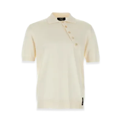FENDI Viscose Polo Shirt "White"