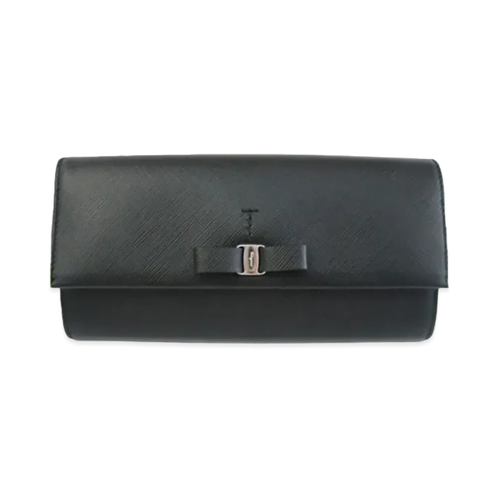 Salvatore Ferragamo Vara Long Wallet "Black"