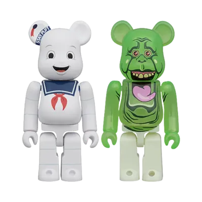 MEDICOM TOY "BEARBRICK" -Ghostbusters- Bearbrick 2Pcs Set Stay Puft Marshmallow Man & Slimer