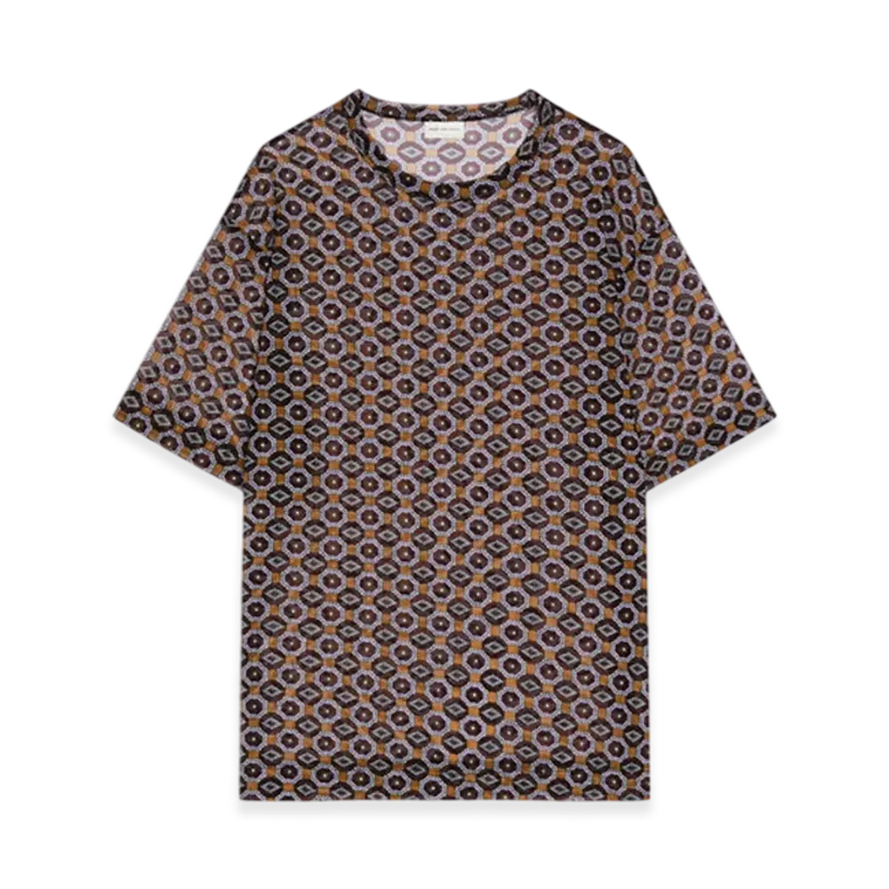 DRIES VAN NOTEN Women's Sheer Oversized Tee "Brown"