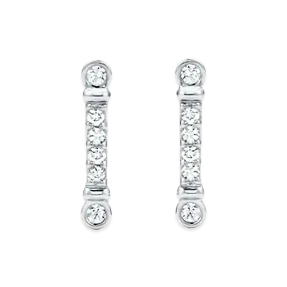 Tiffany & Co. Fleur de Lis Key Bar Earrings "Platinum"