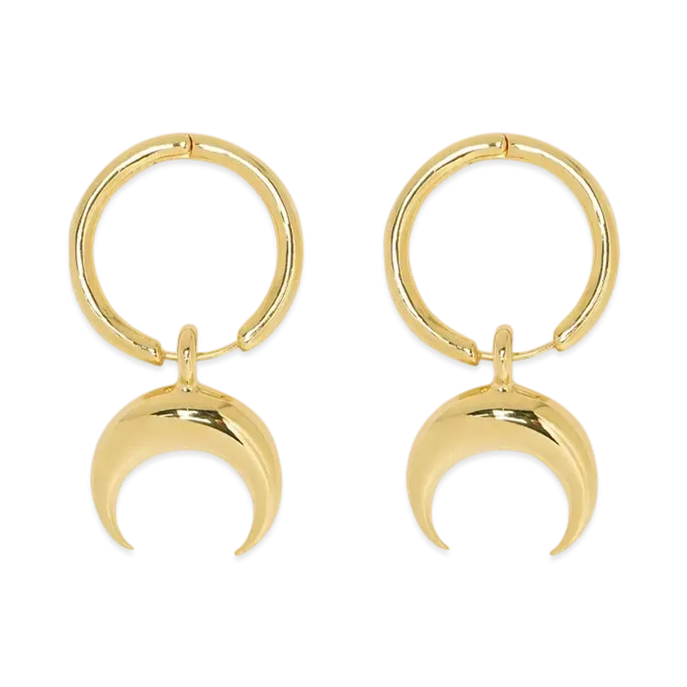 Marine serre GOLD PLATED MOON MINI CREOLES "SHINY GOLD"