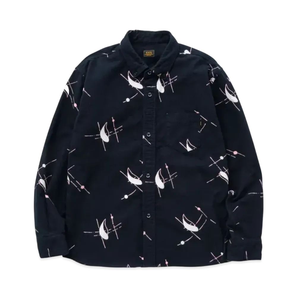 RATS Atomic Print Flannel B.D Shirt "Black"