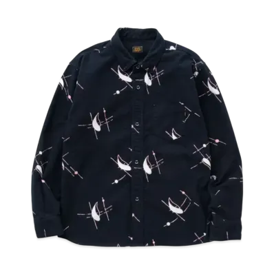 RATS Atomic Print Flannel B.D Shirt "Black"