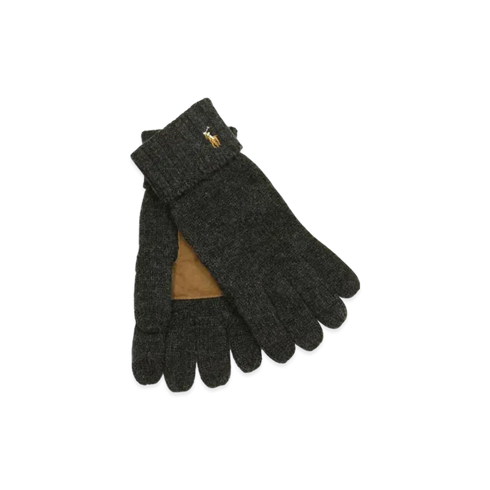 Polo Ralph Lauren Signature Merino Touch Glove With Leather Patch "Charcoal"