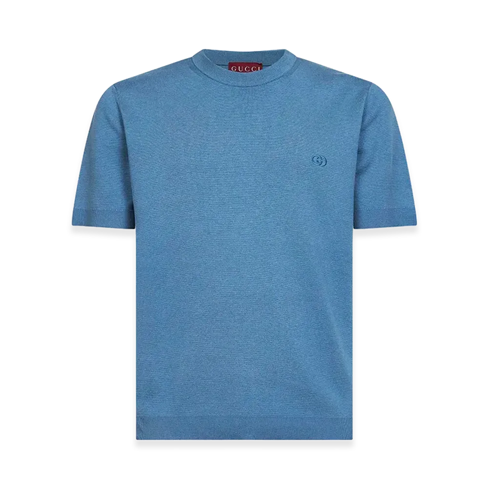 GUCCI Air Force Silk Blend Sweater "Light Blue"